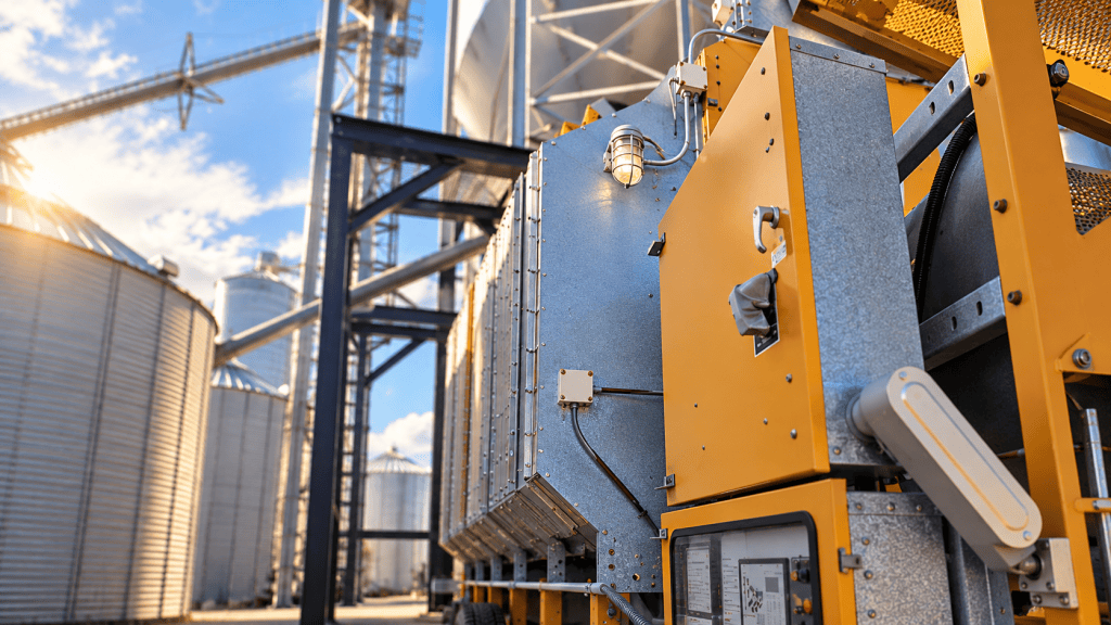 Sunlit grain processing machinery